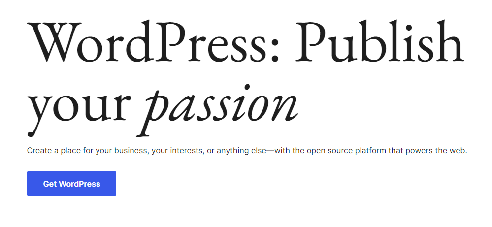 WordPress home page-Drupal vs WordPress