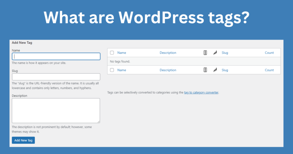 What are WordPress tags?