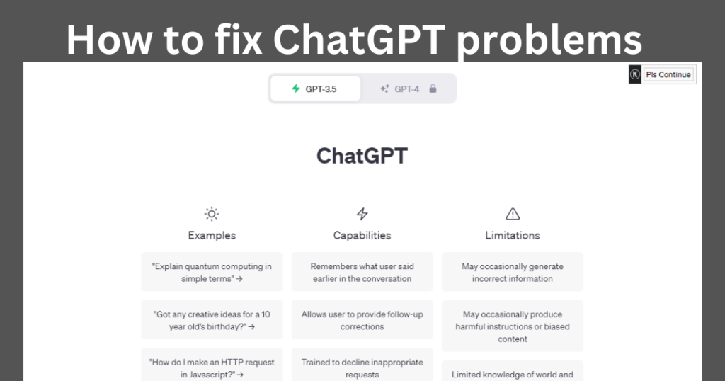 How to fix ChatGPT problems